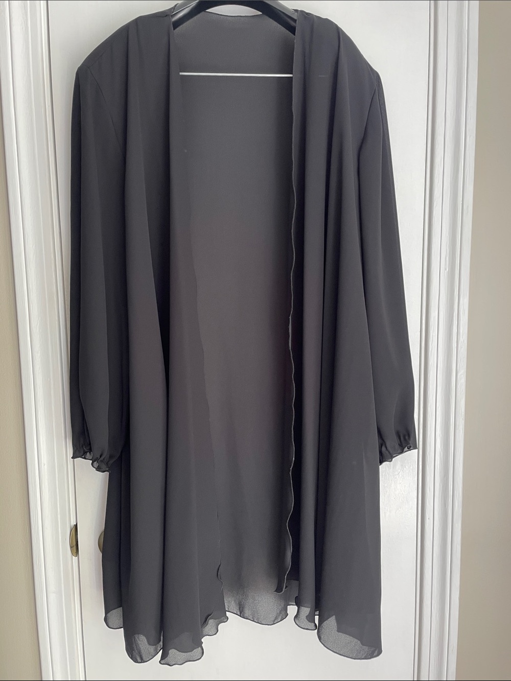 Black Sheer Open Front Women's Topper
